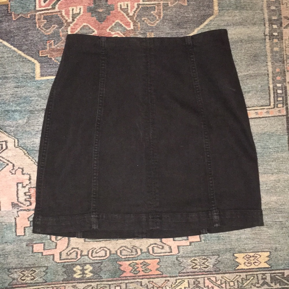 Black free people denim skirt